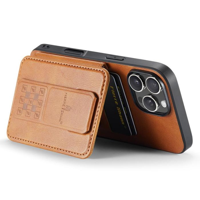 FIERRE SHANN - FIERRE SHANN 024 iPhone 16 Pro Max Fodral Äkta läder - Brun