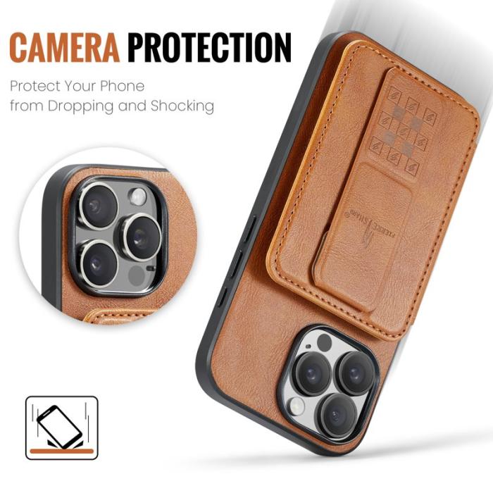 FIERRE SHANN - FIERRE SHANN 024 iPhone 16 Pro Max Fodral Äkta läder - Brun