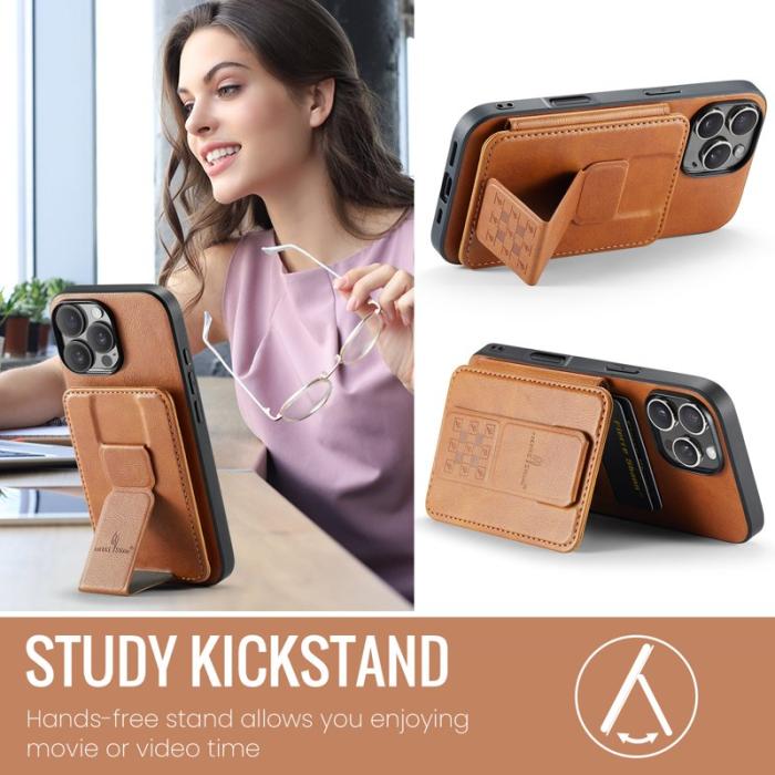 FIERRE SHANN - FIERRE SHANN 024 iPhone 16 Pro Max Fodral Äkta läder - Brun