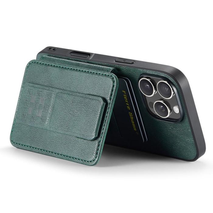 FIERRE SHANN - FIERRE SHANN 024 iPhone 16 Pro Max Fodral Äkta läder - Grön