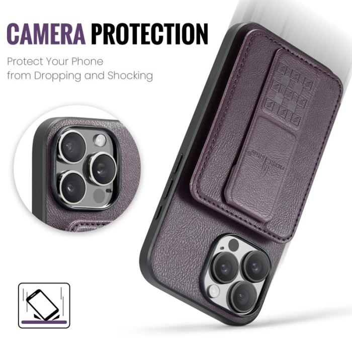 FIERRE SHANN - FIERRE SHANN 024 iPhone 16 Pro Max Fodral Äkta läder - Lila