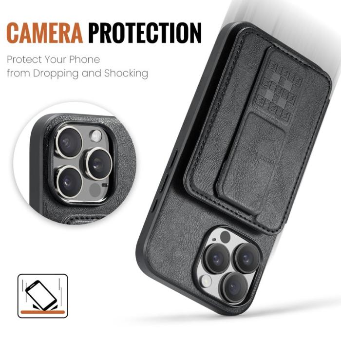 FIERRE SHANN - FIERRE SHANN 024 iPhone 16 Pro Max Fodral Äkta läder - Svart
