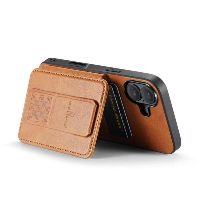 FIERRE SHANN - FIERRE SHANN 024 iPhone 17 Fodral Card Holder - Äkta läder - Brun