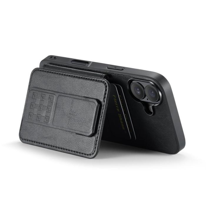 FIERRE SHANN - FIERRE SHANN 024 iPhone 17 Fodral Card Holder - Äkta läder - Svart