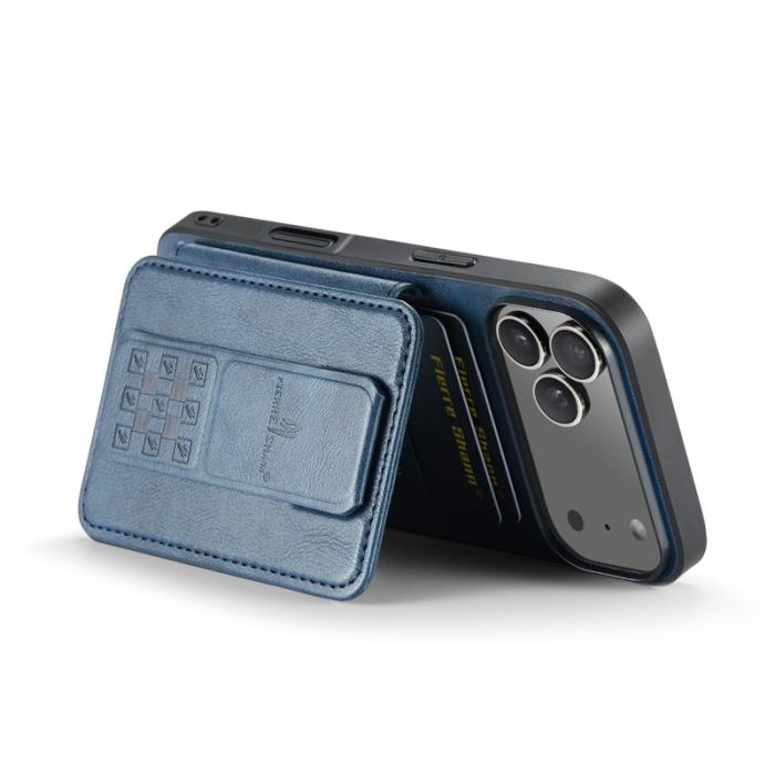 FIERRE SHANN - FIERRE SHANN 024 iPhone 17 Pro Fodral Äkta läder - Blå