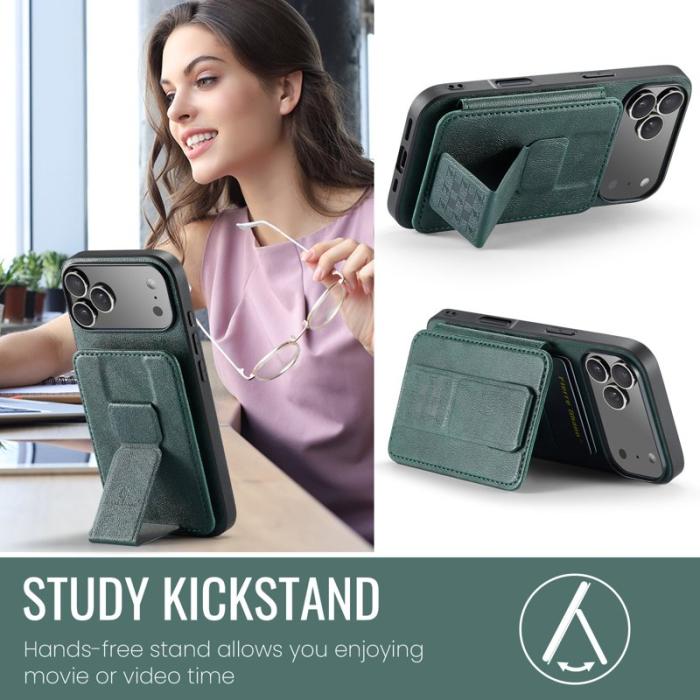 FIERRE SHANN - FIERRE SHANN 024 iPhone 17 Pro Max Fodral Äkta läder - Grön