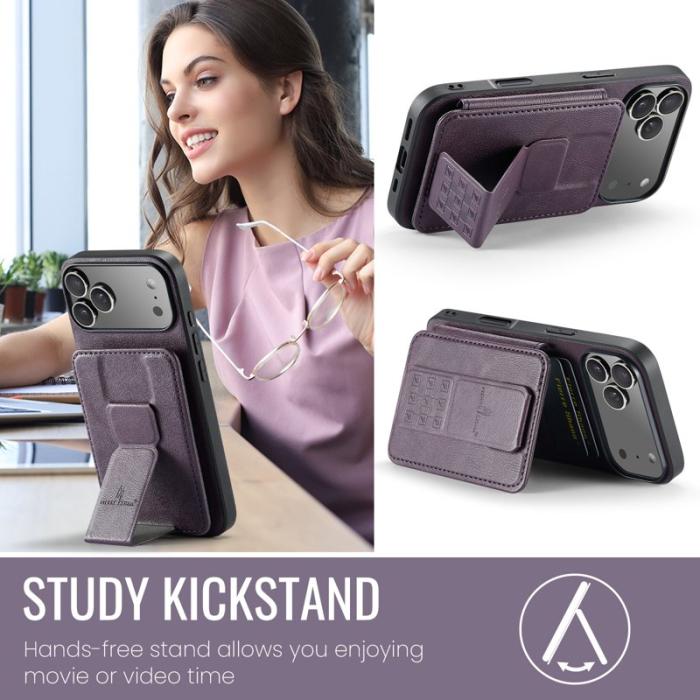 FIERRE SHANN - FIERRE SHANN 024 iPhone 17 Pro Max Fodral Äkta läder - Lila