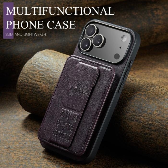 FIERRE SHANN - FIERRE SHANN 024 iPhone 17 Pro Max Fodral Äkta läder - Lila