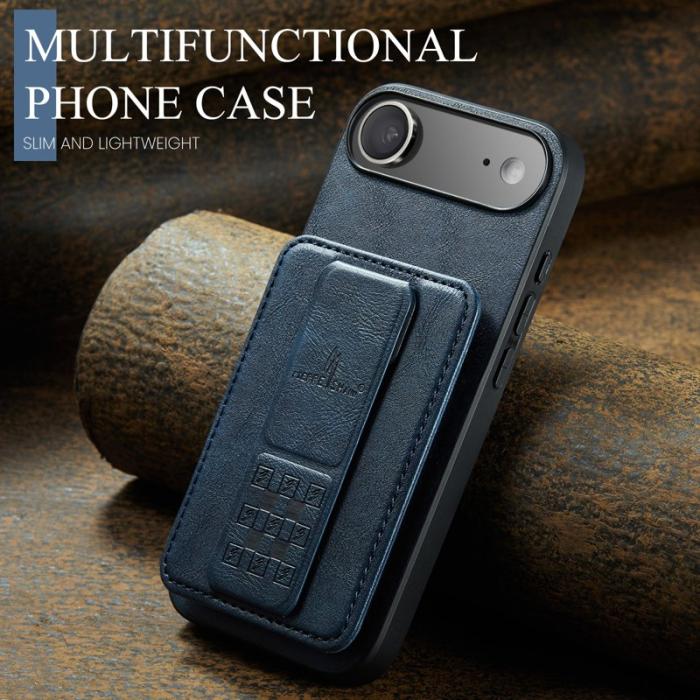 FIERRE SHANN - FIERRE SHANN 024 iPhone Air Fodral Äkta läder - Blå