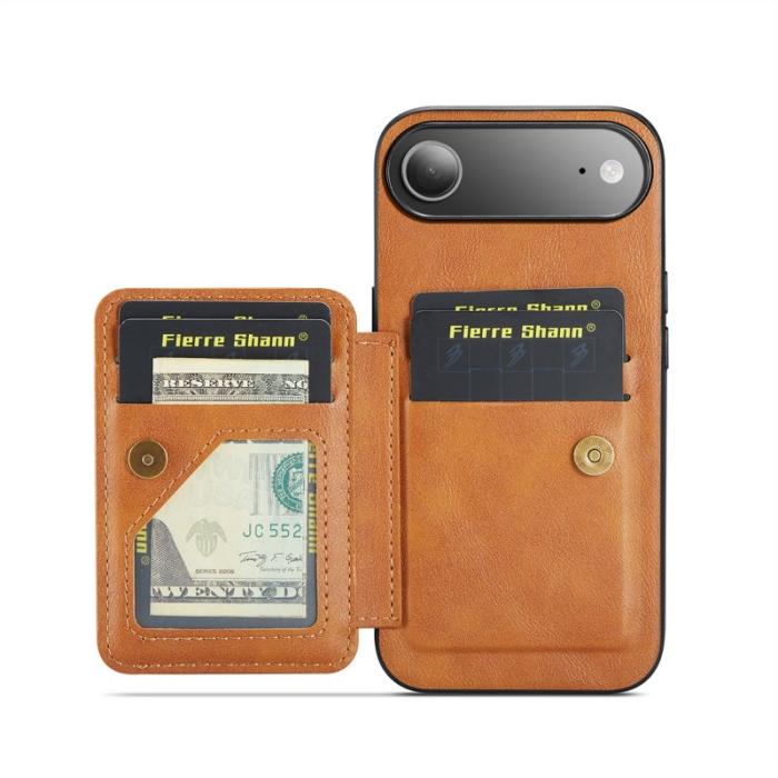 FIERRE SHANN - FIERRE SHANN 024 iPhone Air Fodral Äkta läder - Brun