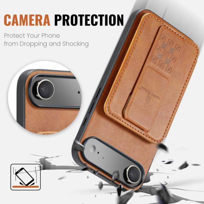 FIERRE SHANN - FIERRE SHANN 024 iPhone Air Fodral Äkta läder - Brun