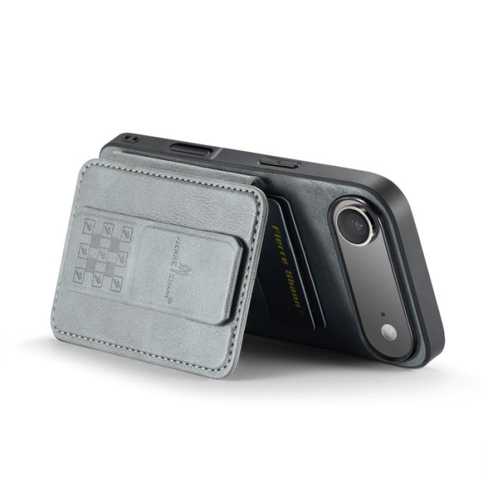 FIERRE SHANN - FIERRE SHANN 024 iPhone Air Fodral Äkta läder - Grå