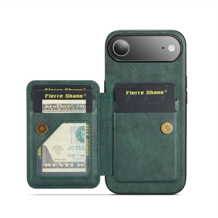 FIERRE SHANN - FIERRE SHANN 024 iPhone Air Fodral Äkta läder - Grön