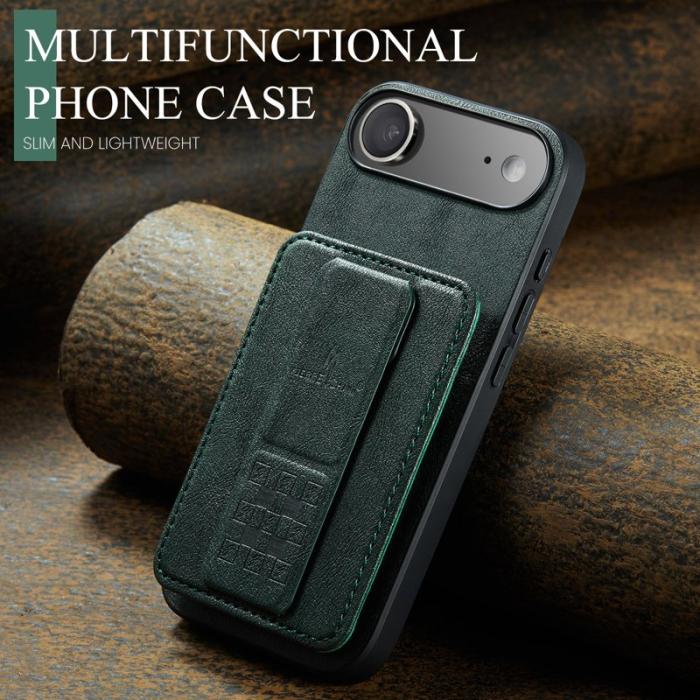 FIERRE SHANN - FIERRE SHANN 024 iPhone Air Fodral Äkta läder - Grön