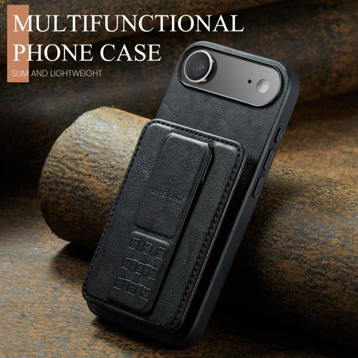 FIERRE SHANN - FIERRE SHANN 024 iPhone Air Fodral Äkta läder - Svart