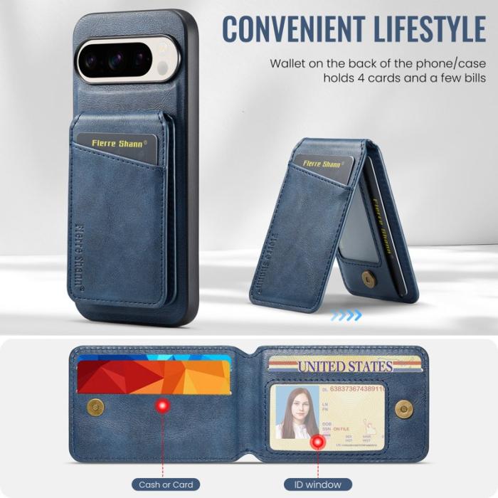 FIERRE SHANN - FIERRE SHANN 025 Fodral Card Holder PU+TPU - Blå