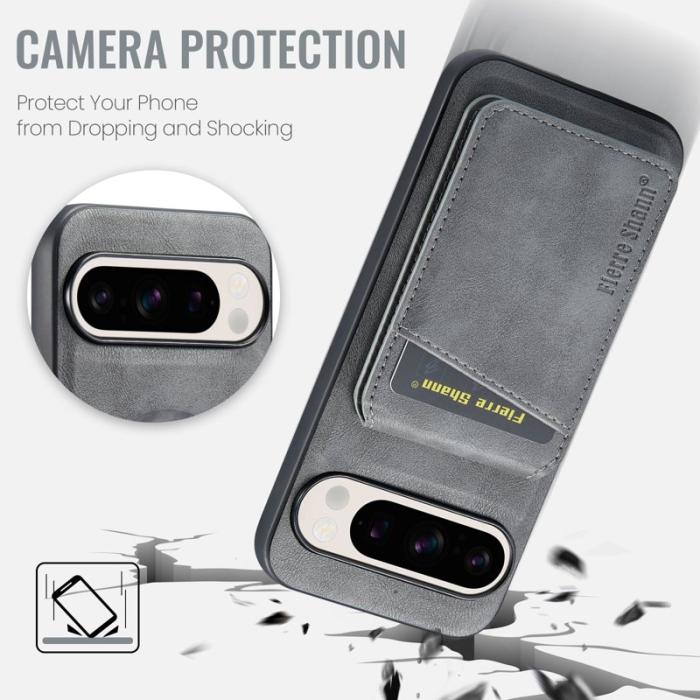 FIERRE SHANN - FIERRE SHANN 025 Fodral Card Holder PU+TPU - Grå