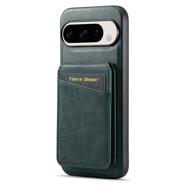 FIERRE SHANN - FIERRE SHANN 025 Fodral för Google Pixel 9 Pro XL Äkta läder - Grön