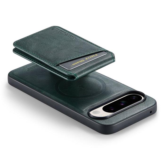 FIERRE SHANN - FIERRE SHANN 025 Fodral för Google Pixel 9 Pro XL Äkta läder - Grön