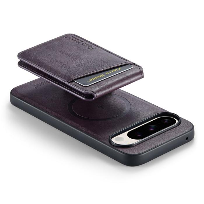 FIERRE SHANN - FIERRE SHANN 025 Fodral för Google Pixel 9 Pro XL Äkta läder - Lila