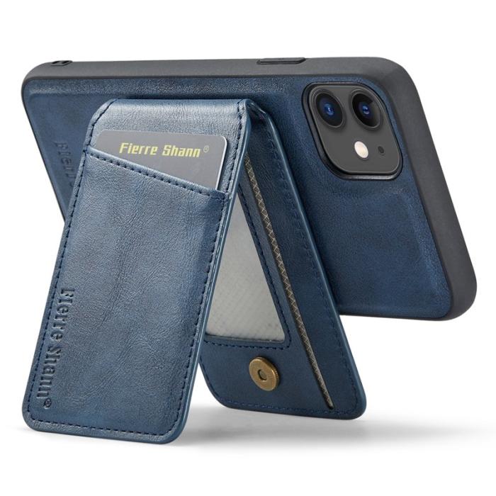 FIERRE SHANN - FIERRE SHANN 025 Fodral för iPhone 11 Äkta läder - Blå