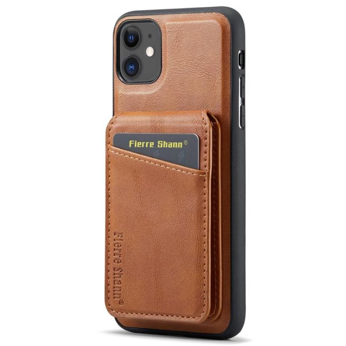 FIERRE SHANN - FIERRE SHANN 025 Fodral för iPhone 11 Äkta läder - Brun