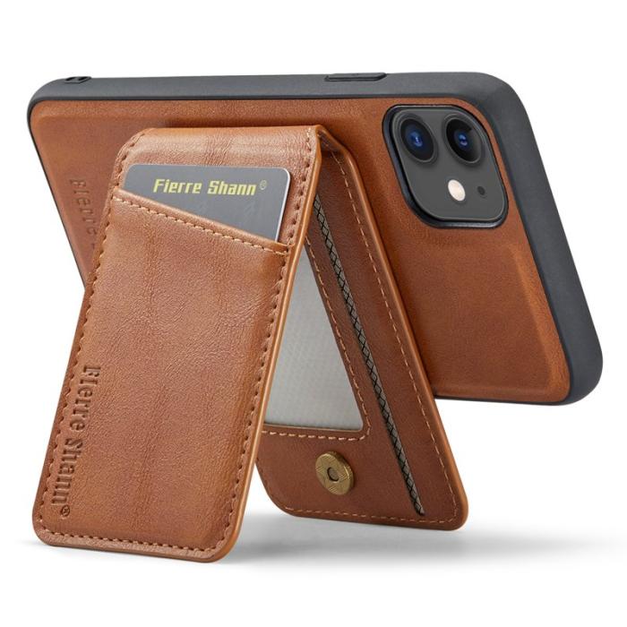 FIERRE SHANN - FIERRE SHANN 025 Fodral för iPhone 11 Äkta läder - Brun