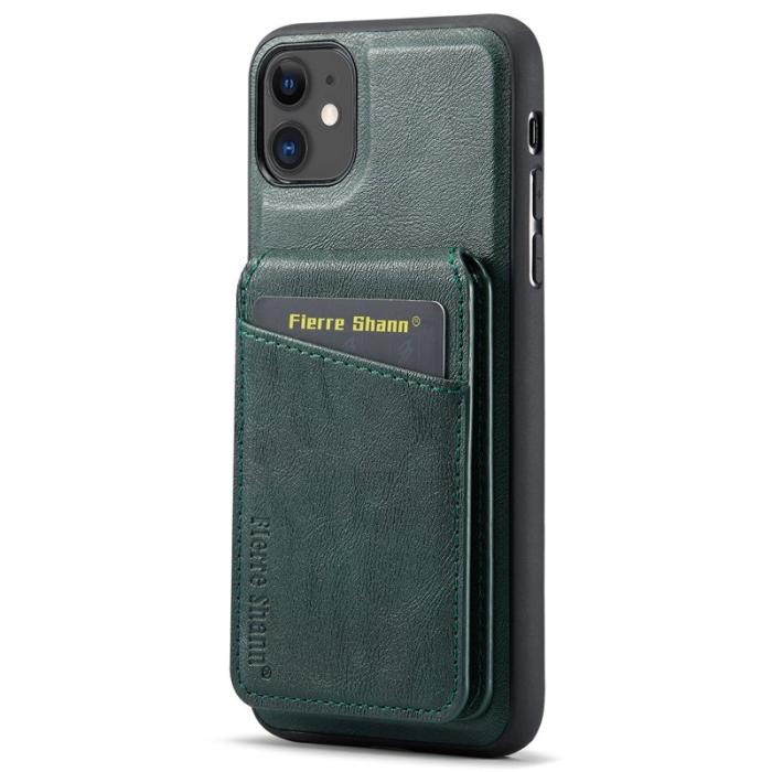 FIERRE SHANN - FIERRE SHANN 025 Fodral för iPhone 11 Äkta läder - Grön