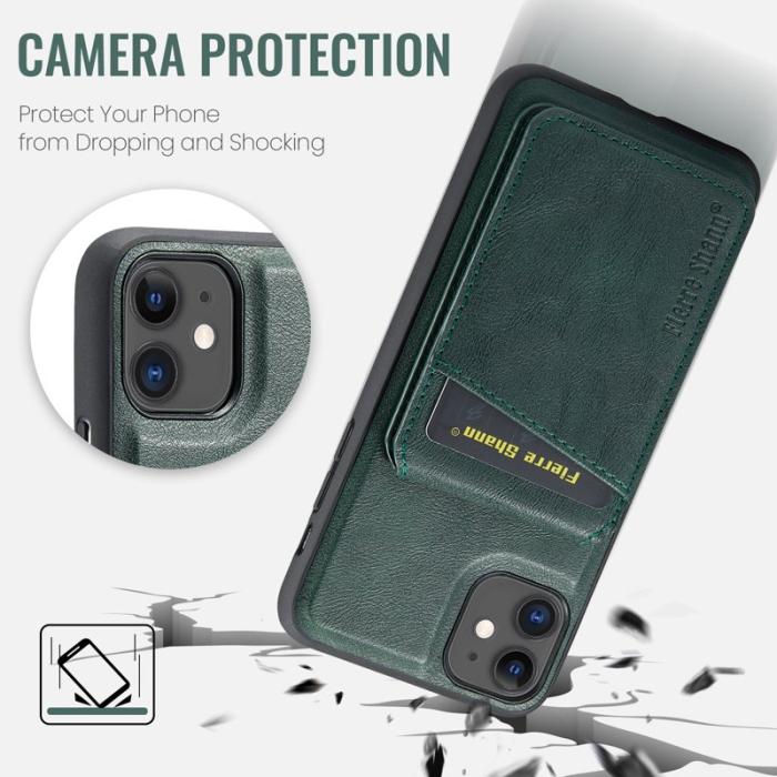 FIERRE SHANN - FIERRE SHANN 025 Fodral för iPhone 11 Äkta läder - Grön