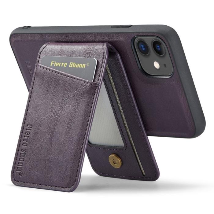 FIERRE SHANN - FIERRE SHANN 025 Fodral för iPhone 11 Äkta läder - Lila