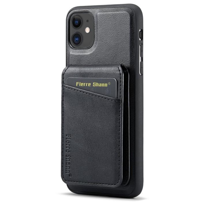 FIERRE SHANN - FIERRE SHANN 025 Fodral för iPhone 11 Äkta läder - Svart