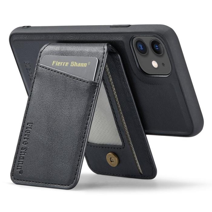 FIERRE SHANN - FIERRE SHANN 025 Fodral för iPhone 11 Äkta läder - Svart