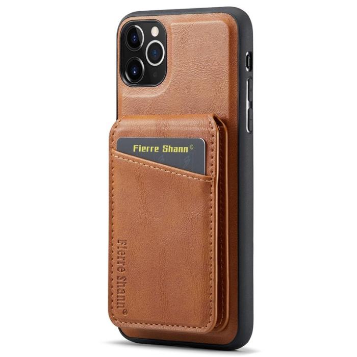 FIERRE SHANN - FIERRE SHANN 025 Fodral för iPhone 11 Pro Max Äkta läder - Brun