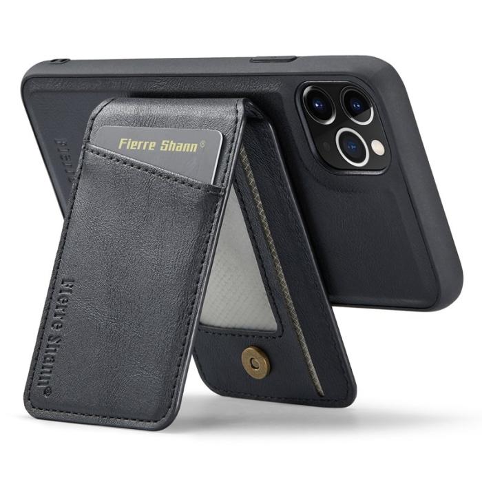 FIERRE SHANN - FIERRE SHANN 025 Fodral för iPhone 11 Pro Max Äkta läder - Svart