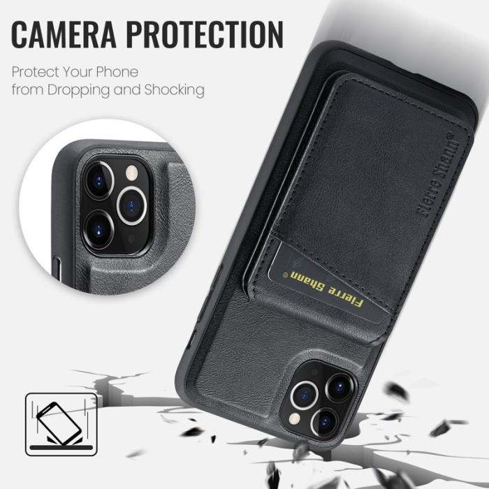 FIERRE SHANN - FIERRE SHANN 025 Fodral för iPhone 11 Pro Max Äkta läder - Svart