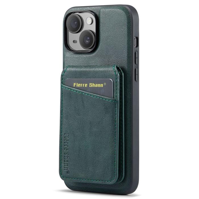 FIERRE SHANN - FIERRE SHANN 025 Fodral för iPhone 13 Äkta läder - Grön