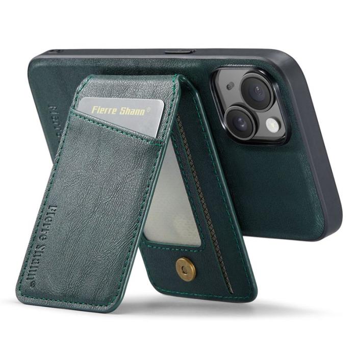 FIERRE SHANN - FIERRE SHANN 025 Fodral för iPhone 13 Äkta läder - Grön