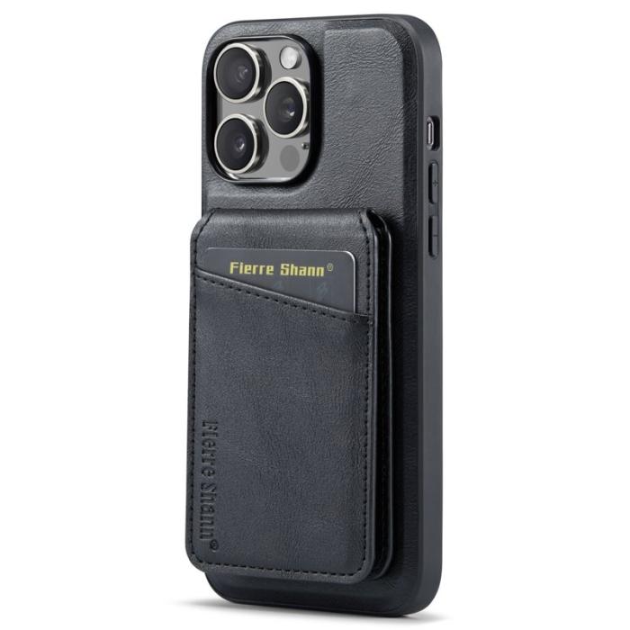 FIERRE SHANN - FIERRE SHANN 025 Fodral för iPhone 13 Pro PU+TPU - Svart