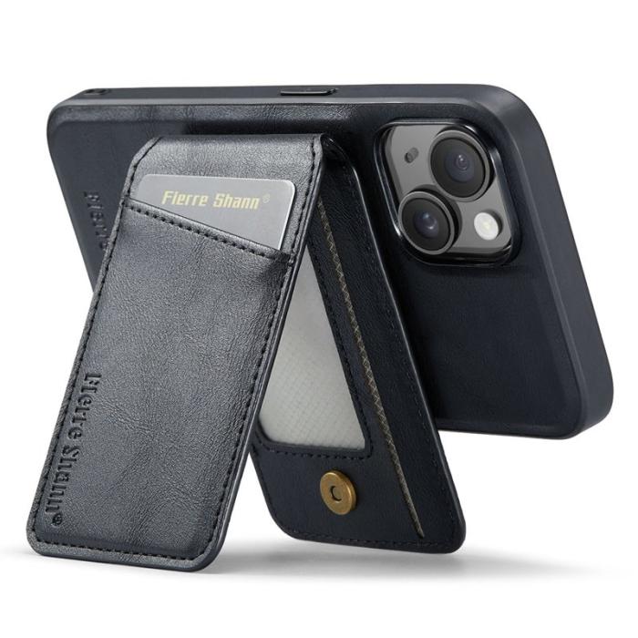 FIERRE SHANN - FIERRE SHANN 025 Fodral för iPhone 14 Plus - Äkta läder - Svart