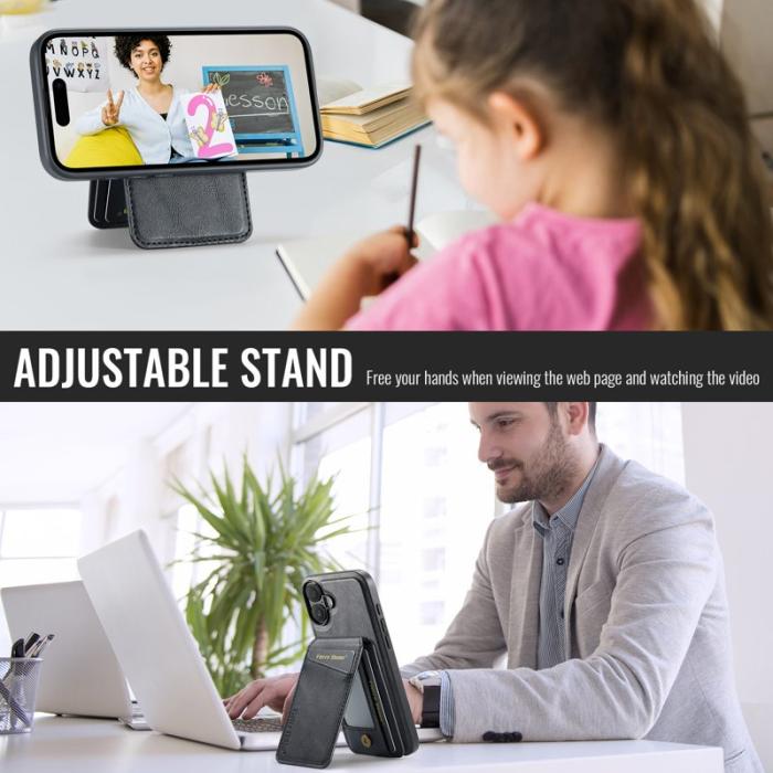 FIERRE SHANN - FIERRE SHANN 025 Fodral för iPhone 17 Äkta läder - Svart