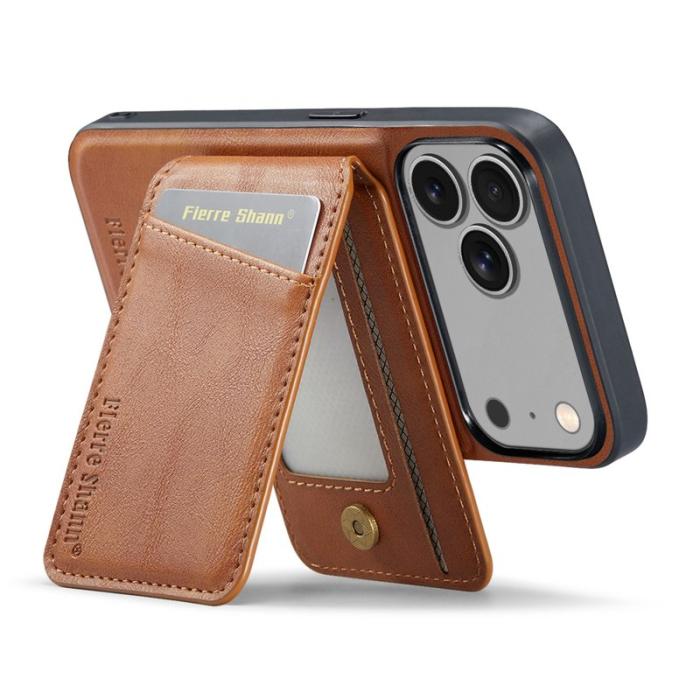 FIERRE SHANN - FIERRE SHANN 025 Fodral för iPhone 17 Pro Äkta läder - Brun