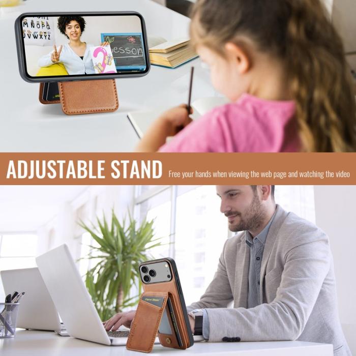 FIERRE SHANN - FIERRE SHANN 025 Fodral för iPhone 17 Pro Äkta läder - Brun