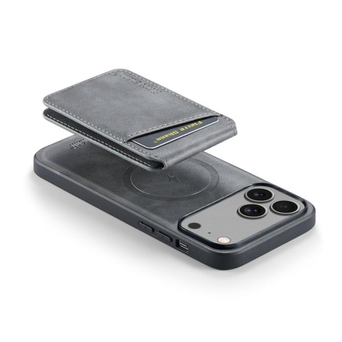 FIERRE SHANN - FIERRE SHANN 025 Fodral för iPhone 17 Pro Äkta läder - Grå