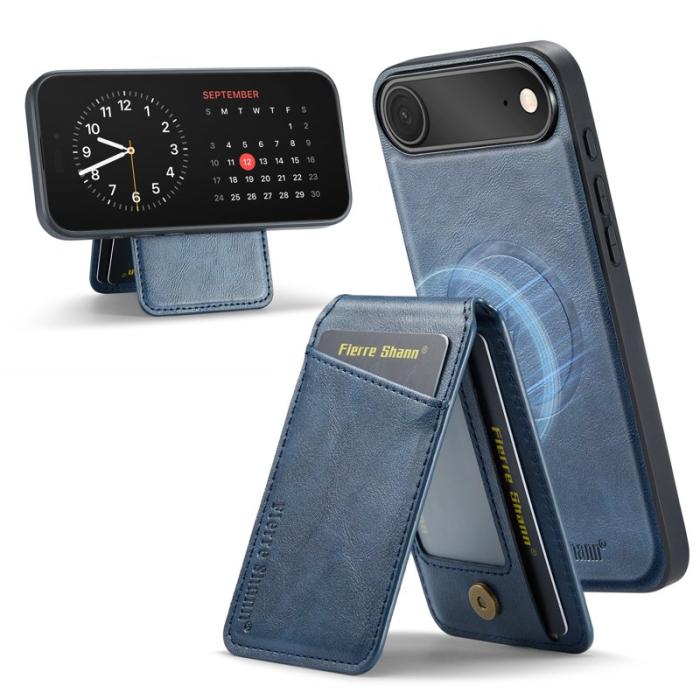 FIERRE SHANN - FIERRE SHANN 025 Fodral för iPhone Air Äkta läder - Blå