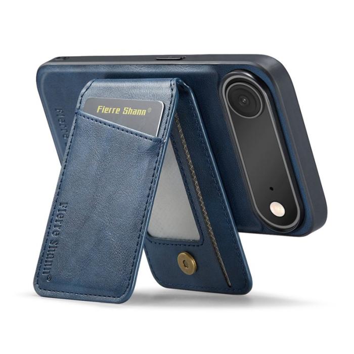 FIERRE SHANN - FIERRE SHANN 025 Fodral för iPhone Air Äkta läder - Blå