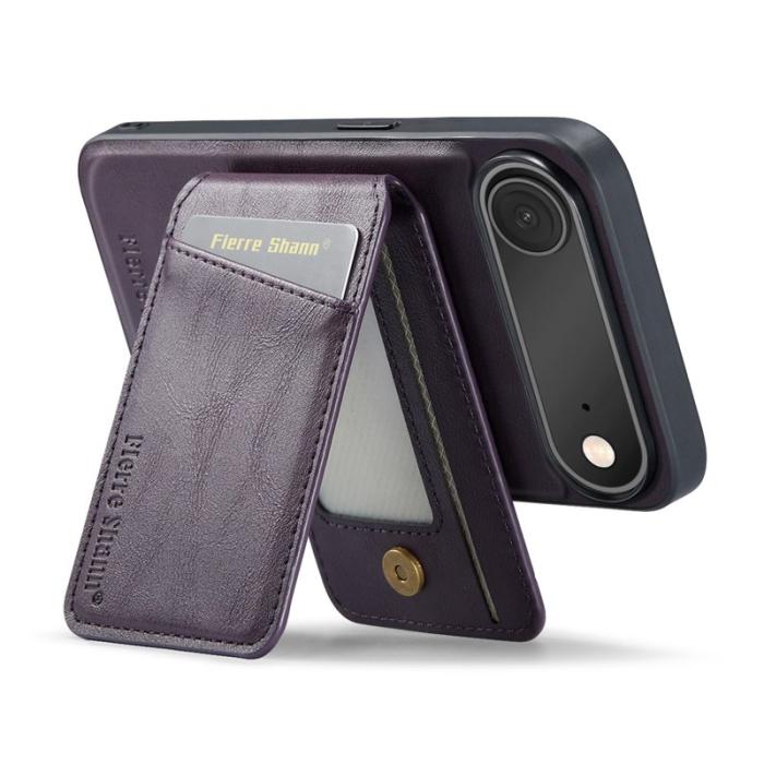 FIERRE SHANN - FIERRE SHANN 025 Fodral för iPhone Air Äkta läder - Lila