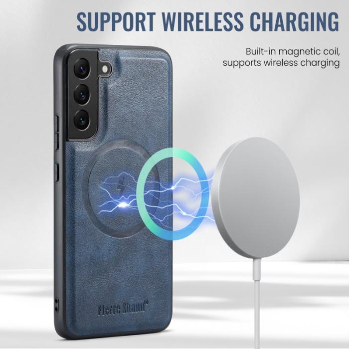 FIERRE SHANN - FIERRE SHANN 025 Fodral för Samsung Galaxy S22 5G - Blå