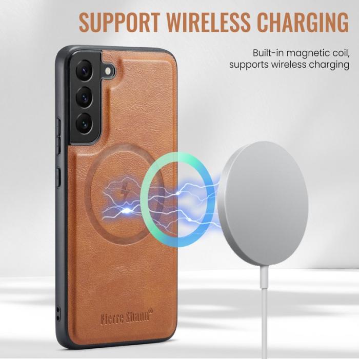 FIERRE SHANN - FIERRE SHANN 025 Fodral för Samsung Galaxy S22 5G - Brun