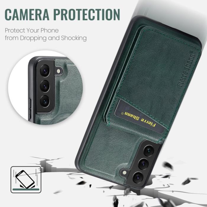 FIERRE SHANN - FIERRE SHANN 025 Fodral för Samsung Galaxy S22 5G - Grön