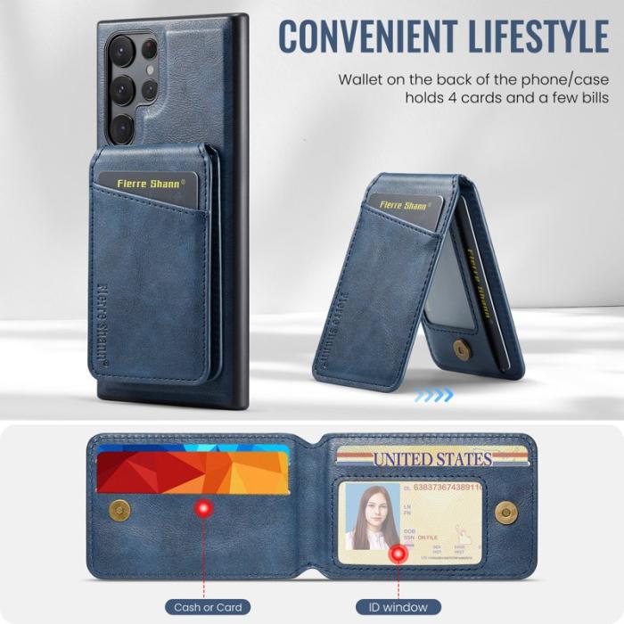 FIERRE SHANN - FIERRE SHANN 025 Fodral för Samsung Galaxy S22 Ultra 5G - Blå
